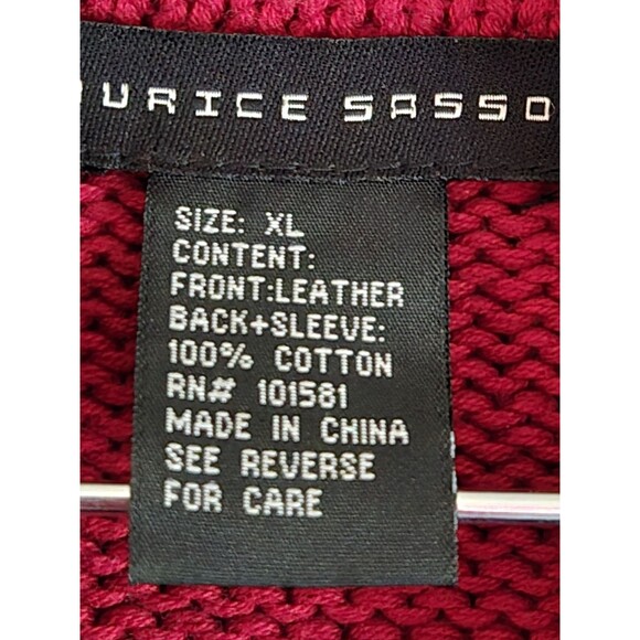 Maurice Sasson Women’s Leather Knit Cotton Jacket Sz XL Y2K 00s Edgy Streetwear - Picture 7 of 12